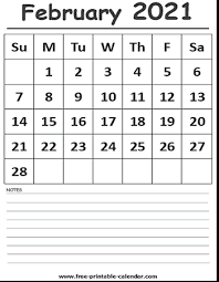 Download our free printable monthly calendar templates for february 2021 in word, excel and pdf formats. February 2021 Calendar Template Free Printable Calendar Com
