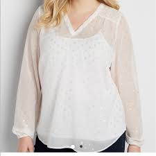 Plus Size Blouse With Shimmering Dots Size 16 18 Nwt