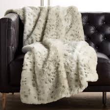 Flowing with the simple elegance and warmth of a himalayan sherpa blanket. Faux Fur Snow Leopard Throw Reviews Cb2
