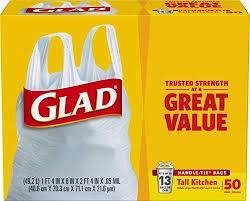 Great value for your money. Glad Tall Kitchen Handle Tie Trash Bags 13 Gallon White Trash Bag 50 Count Each Pack Of 4 Buy Online At Best Price In Uae Amazon Ae