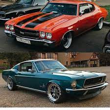 Pick It Classiccar Fans The Chevelle Or The Mustang Owned By Jumpduckfuckup And Oliverbeidoun Pick It And Share Sports Cars Luxury Chevelle Mustang