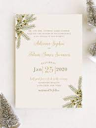 Pine Berries Foil Wedding Invitation Christmas Wedding Ideas Winter Wedd Holiday Wedding Inspiration Christmas Wedding Invitations Foil Wedding Invitations