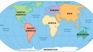 Resultado de imagen de cinco continentes del mundo mapa"