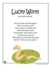 Lucky Worm Spring Poem For Children Woo Jr Kids Activities Kids Poems Spring Poems For Kids Poetry For Kids