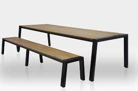 Extra long outdoor dining table. Bermuda Aluminum Teak Extra Long Dining Table