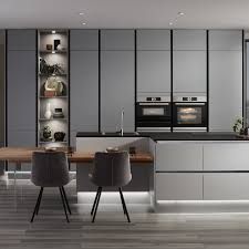 Hockley Super Matt Slate Grey Handleless Kitchen Grey Handleless Hockley Kitchen Mat In 2020 Modern Kitchen Grey Floor Contemporary Grey Kitchen Handleless Kitchen