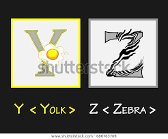 Y Z Letter Character Letter The Stock Vector Royalty Free