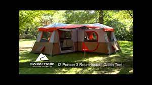 Sorry, it starts out sideways for a moment and then i am able to correct it. Ozark Trail Base Camp 16x16 Instant Cabin Tent 12 Person 3 Room All Season Youtube