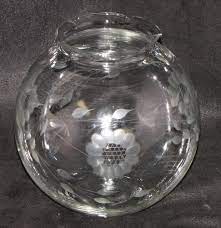 Vintage W J Hughes 12 Petal Cornflower Crystal Rose Ruffled Bowl 6 Inch Vase Crystal Rose Crystals Cornflower