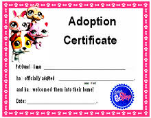 A certificate for adopting a pet cat or dog, with a blue floral border and touching sentiment. 50 Adoption Certificate Template Pdf Word 2021 Excelshe