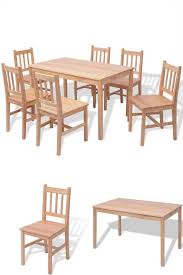 Dining Room Table Set 6 Chairs Seater Pine Wood Kitchen Home Hotel Furniture Hotel Furniture Wooden Dinner Table Pine Chairs