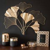 Deco Murale Fleurs En Metal Dore Deco Deco Murale Decoration Murale