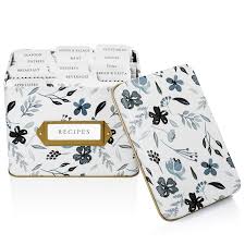 Recipe Tin Kit Indigo Floral Tin Recipe Cards And Classic Index Dividers In 2020 Recipe Cards Recipe Tin Tin Recipe Box