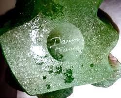 Daum Nancy Pair Pate de Verre Black Snail Leaves Candlesticks