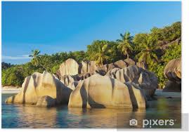 The beautiful mix of turquoise water, golden sand, and impressive boulders makes it a unique prospect worldwide. Plage Anse Source D Argent La Digue Seychelles Poster Pixers We Live To Change