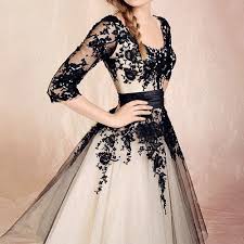 Black And White Ball Gown With Sleeves White And Black Sheer Half Sleeve Floral Prom Formal Party Ball Gowns Wedding Bridesmaid Dress Wlf090 49 98 Gowns Beautiful Dresses Lace Dress