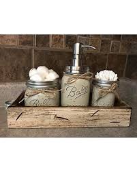 New Deal For Ball Mason Jar Bathroom Set In Antique White Tray Cotton Ball Soap Dispenser Q Tip Holder Canning Jars Painted Distressed Pint Stainless Steel Silver Accessories Gray Blue Pewter Green Cream