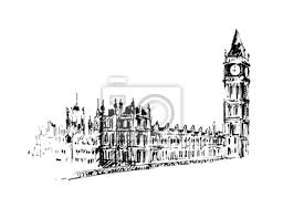 Big Ben London Grossbritannien Hand Gezeichnet Vektor Illustration Fototapete Fototapeten Tour Tourismus Stadtlandschaft Parlament Myloview De