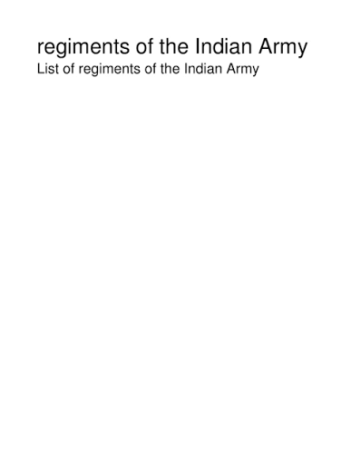 Indian Army Regiments Overview | PDF | Brigade | Division (Military)