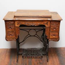 Zim Sewing Table Antique Oak Sewing Table With Steel Base And Six Pull Out Drawers Perfect Antique Sewing Table Old Sewing Machines Antique Sewing Machines