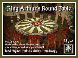 At the library a friend approaches and says, a few of us are going to the bar, would you like to come along? Second Life Marketplace Kismet King Arthur S Round Table Seats 4 16