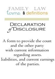 Family Law Terms And Definitions Declaration Of Disclosure Studying Law Family Law Definitions