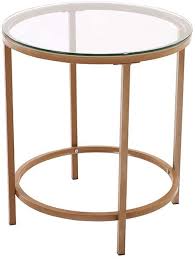 Buy products such as sauder international lux round coffee table, satin gold at walmart and save. 50 55cm Panana Round Coffee Table Glass Table Top Side End Table Gold Finish Frame End Tables