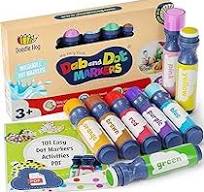 Amazon.com: DOODLE HOG Washable Dot Markers for Toddlers Kids Preschool | 8  Colors Bingo Markers | Non Toxic Toddler Arts and Crafts Supplies | Paint  ...