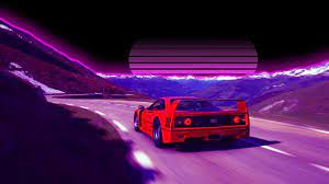 Ferrari F40 Retro Road 4k Ferrari F40 Retro Road 4k Wallpapers In 2021 Retro Racing Car Car Posters Super Cars
