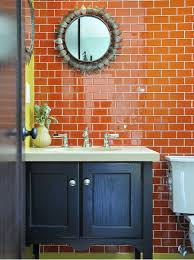 Burnt Orange Subway Tiles Me Loves Orange Bathroom Decor Orange Bathrooms Orange Tiles
