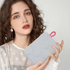 StSilkitty Woolen Knitted Colorblocked Portable Cosmetic Bag  Multifunctional Specie Purse Leak Proof Lightweight Travel Makeup Bag Easy  to Clean High Density Fabric