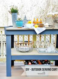 Patio serving carts on wheels. Diy Outdoor Serving Cart Remodelando La Casa