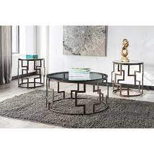 Replicated blackened wood finish with gray textural grain. Signature Design By Ashley Frostine Coffee Table Set