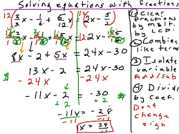 A linear equation is an equation whose highest exponent on its variable(s) is 1. Solving Equations With Fractions Math Algebra Solving Equations Showme
