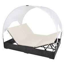 Amazon De Tectake Sonnenliege Poly Rattan Gartenliege Loungeliege Gartenlounge Doppelliege Sonneninsel Mit Dach 2 Perso Garten Lounge Sonnenliege Gartenliege
