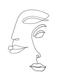 Two Faced Par Honeymoon Hotel Noir Blanc Noir Blanc Juniqe Plus Daffiches Sur Www Juniqe Fr In 2020 Abstract Line Art Abstract Face Art Line Art Drawings