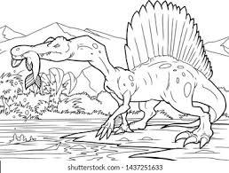 When we think of october holidays, most of us think of halloween. Coloring Book Spinosaurus Dinosaur Coloring Page Stock Vector Royalty Free 1437251633