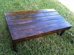 Milk painted & stained antique oval coffee table. Diy Dark Stained Pallet Coffee Table Pallet Furniture Plans