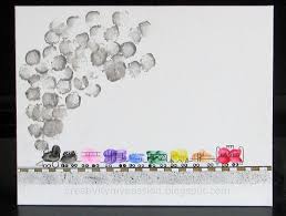 Thumbprint Fingerprint Freight Train Train Crafts Freight Train Crafts Preschool Art