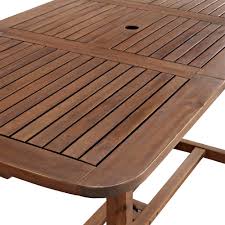 Manor park wooden picnic table with umbrella hole, multiple colors and styles. Amazing Solid Wood Outdoor Patio Dining Set 7 Piece Dark Or Brown Manor Park The Market Depot