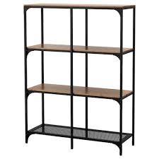Fjallbo Tv Meubel Combi Zwart 250x36x93 Cm Ikea Shelving Unit Shelf Unit Rustic Shelves