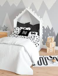 Black And White Childrens Room Duvet Cover Twin Kid Set Monochrome Stars Twin Bedding Set Etsy Toddler Duvet Kids Room Design White Nursery Decor