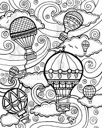This steampunk coloring pages for adults uploaded by dr. Hot Air Balloon Transportation Printable Coloring Pages