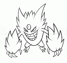 The act of coloring activities may help to greatly improve motor skills in young children. How To Draw Mega Gengar Step By Step Pokemon Characters Anime Draw Japanese Anime Draw Manga Free Online Dra Drawings Pokemon Characters Pokemon Drawings