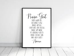 Praise God From Whom All Blessings Flow Bible Verse Printable Art Bible Verses Print Art Print Studio