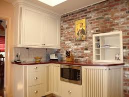 But then the stylish surprise is on the front of the kitchen island. Free Download Brick Backsplash View In Gallery Brick Kitchen Backsplash Extended 600x451 For Your Desktop Mobile Tablet Explore 47 White Brick Wallpaper For Kitchen Red Brick Wallpaper Brick Wall