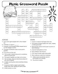 Picnic Crossword Puzzle Free Printable Learning Activities For Kids Prin Word Puzzles For Kids Printable Crossword Puzzles Free Printable Crossword Puzzles
