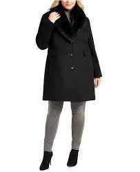 Plus Size Faux Fur Shawl Collar Coat