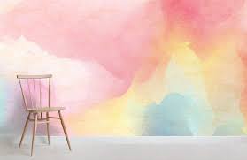 3d Pink Abstract Colorful Watercolor Wallpaper Removable Self Adhesive Wallpaper Wall Mural Vintage Art Peel And Stick Mural Wallpaper Watercolor Wallpaper Wallpaper