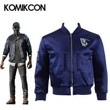 Us 69 0 Watch Dogs 2 Marcus Holloway Jacket Cosplay Costume Blue Coat Men Adults Outwear Suit Autumn Winter Jacket Halloween Christmas In Game